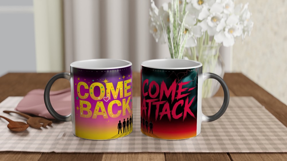 K-Pop Mug | Comeback Come-Attack Design | Funny Korean Music Fan Gift | Birthday Present for Best Friend — view 3