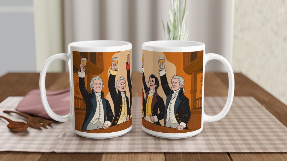 Hamilton Mug | My Shot Tavern Scene Illustration | Musical Theatre Gift | Theatre Lover Present — view 2