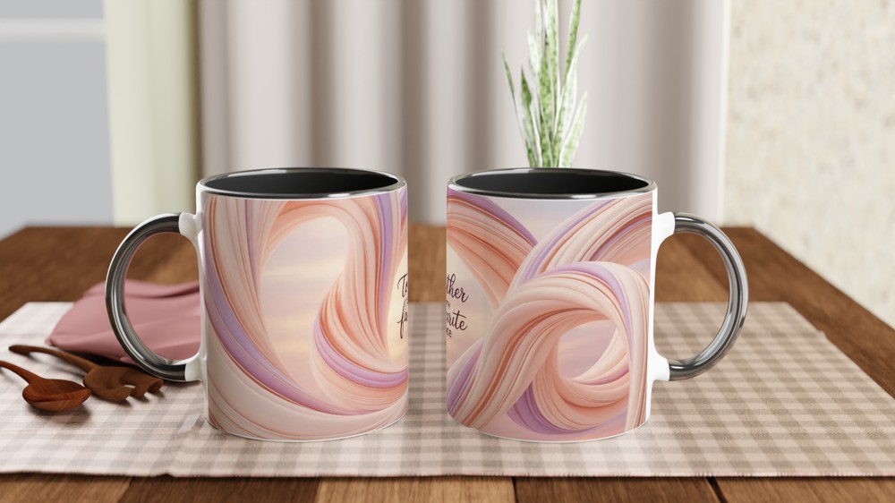 Together Is My Favourite Place Mug | Romantic Anniversary Gift | Valentine's Day Mug for Couples | Abstract Love Design — view 9