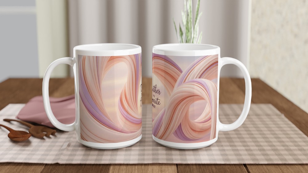 Together Is My Favourite Place Mug | Romantic Anniversary Gift | Valentine's Day Mug for Couples | Abstract Love Design — view 2
