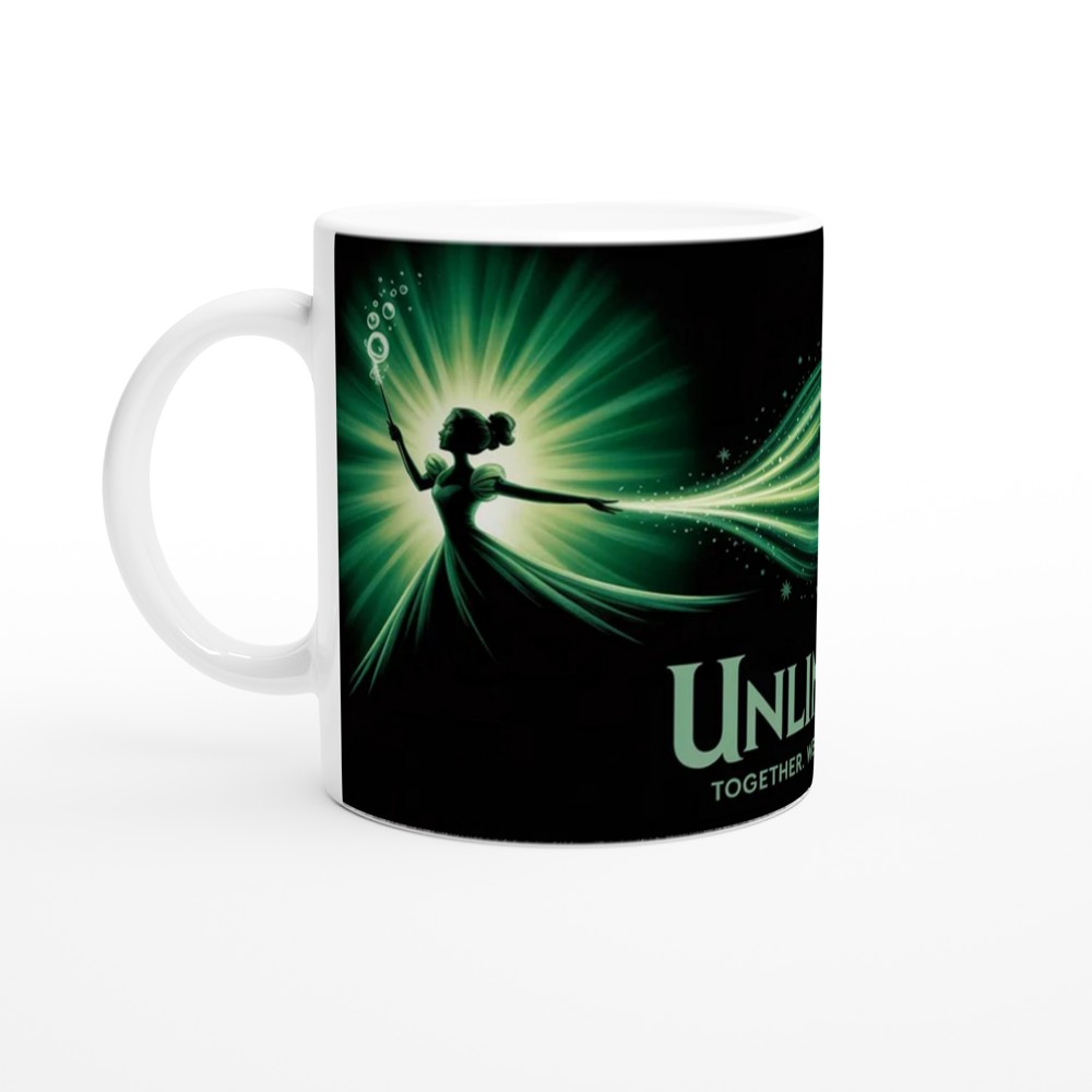 Wicked Musical Mug | Elphaba and Glinda Silhouette | Theatre Lover Gift | Emerald City Green and Purple Present — view 10