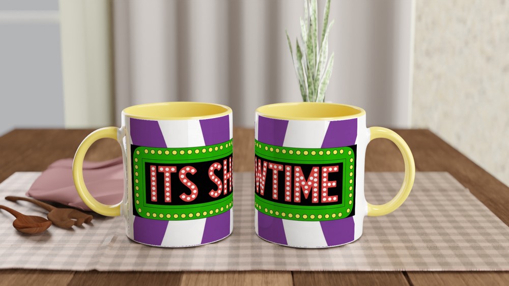 Beetlejuice Mug | Its Showtime Marquee Design | Musical Theatre Gift | Theatre Lover Present | Striped Broadway Mug — view 8