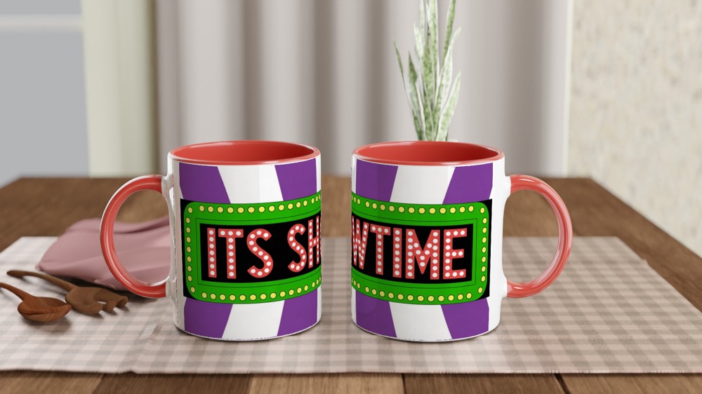 Beetlejuice Mug | Its Showtime Marquee Design | Musical Theatre Gift | Theatre Lover Present | Striped Broadway Mug — view 7