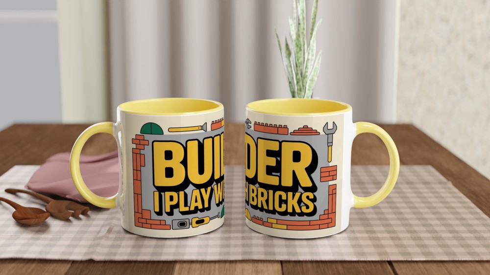 Builder Mug | I Play With Bricks Construction Gift | Funny DIY Present for Dad | Father's Day and Birthday Gift for Him — view 8