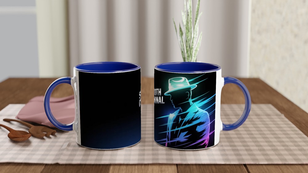 Smooth Criminal Mug | Pop Music Fan Gift | Glowing Fedora Coffee Cup | Retro 80s Music Present — view 4