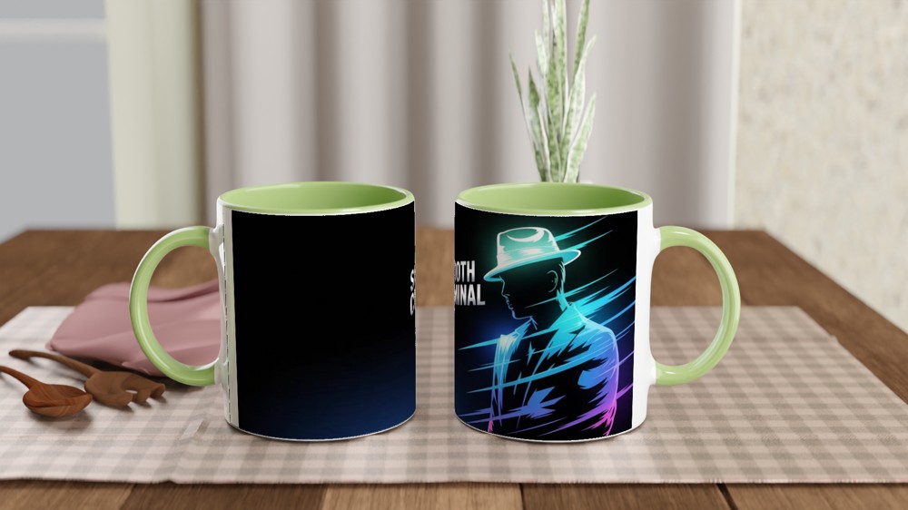 Smooth Criminal Mug | Pop Music Fan Gift | Glowing Fedora Coffee Cup | Retro 80s Music Present — view 5