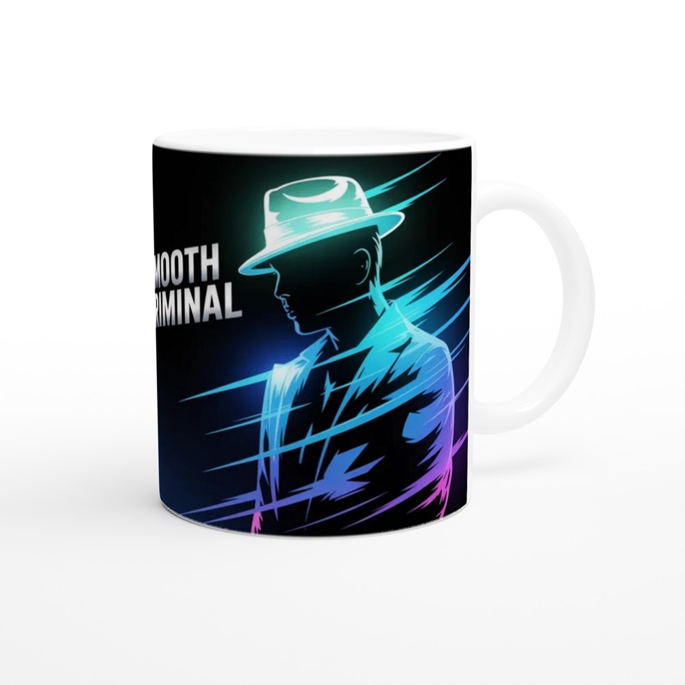 Smooth Criminal Mug | Pop Music Fan Gift | Glowing Fedora Coffee Cup | Retro 80s Music Present — view 12