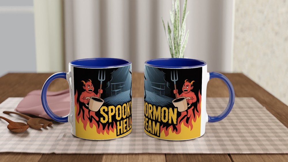 Book of Mormon Mug | Spooky Mormon Hell Dream Gift | Musical Theatre Present | Elder Price Heavy Metal Mug — view 4