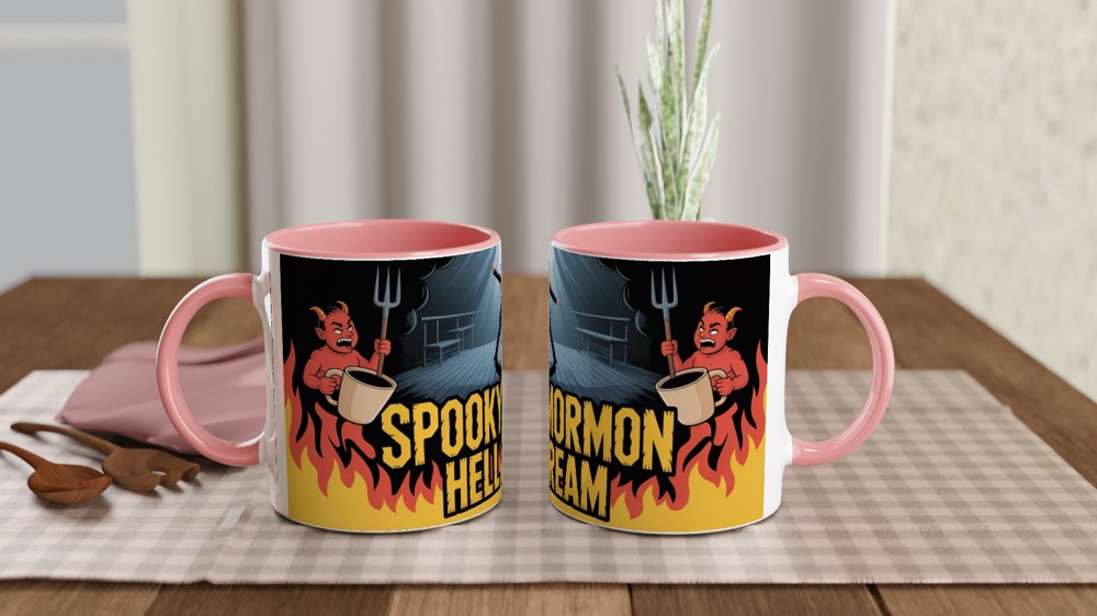 Book of Mormon Mug | Spooky Mormon Hell Dream Gift | Musical Theatre Present | Elder Price Heavy Metal Mug — view 6