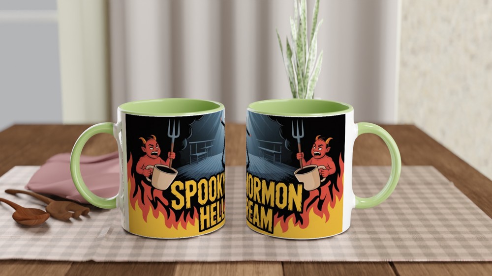 Book of Mormon Mug | Spooky Mormon Hell Dream Gift | Musical Theatre Present | Elder Price Heavy Metal Mug — view 5