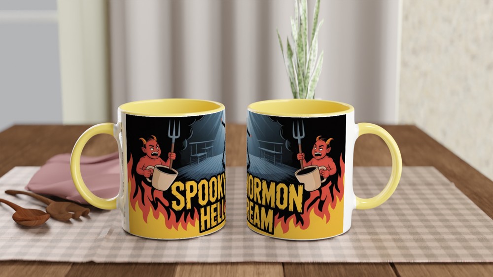 Book of Mormon Mug | Spooky Mormon Hell Dream Gift | Musical Theatre Present | Elder Price Heavy Metal Mug — view 8