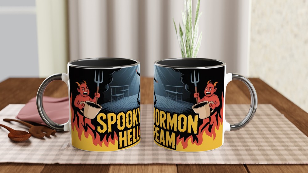 Book of Mormon Mug | Spooky Mormon Hell Dream Gift | Musical Theatre Present | Elder Price Heavy Metal Mug — view 9