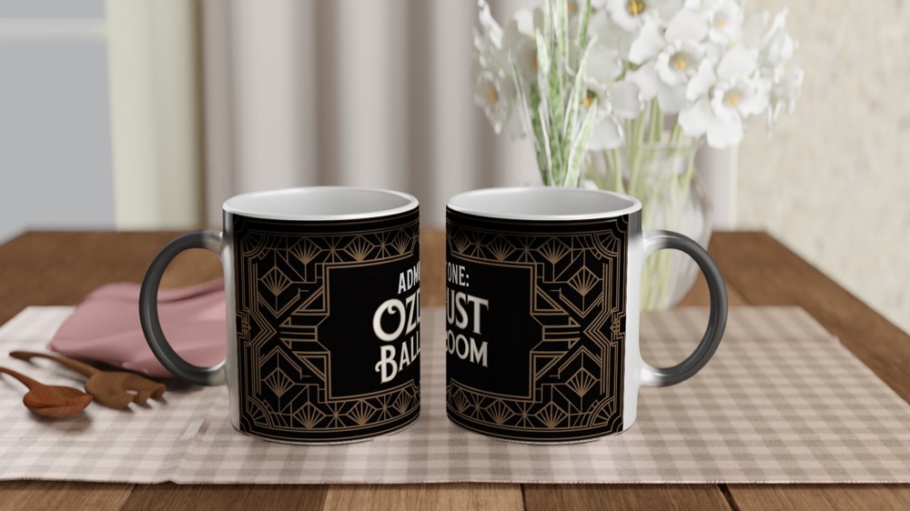 Wicked Musical Mug | Ozdust Ballroom Ticket Design | Theatre Lover Gift | Art Deco Broadway Mug — view 3