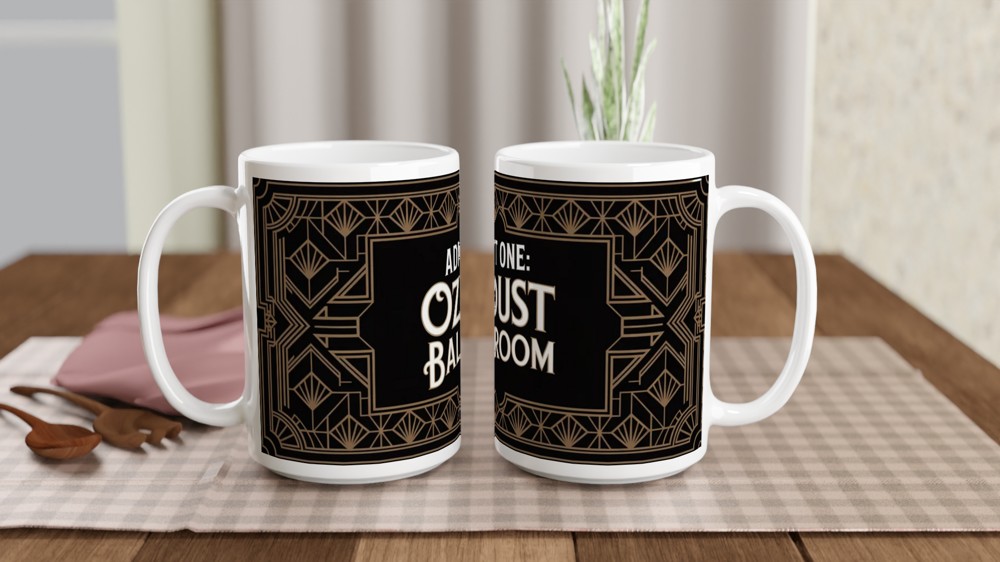 Wicked Musical Mug | Ozdust Ballroom Ticket Design | Theatre Lover Gift | Art Deco Broadway Mug — view 2