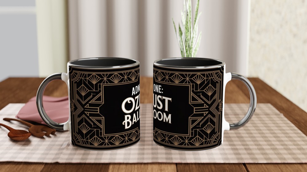 Wicked Musical Mug | Ozdust Ballroom Ticket Design | Theatre Lover Gift | Art Deco Broadway Mug — view 9