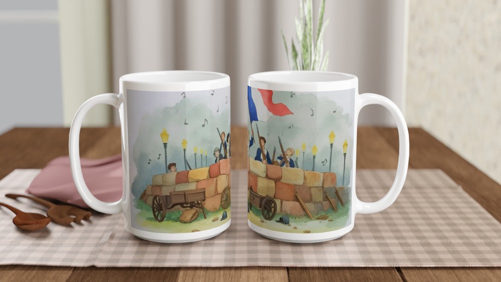 Les Miserables Mug | Paris Barricade Art Design | Musical Theatre Gift | Present for West End Fans — view 2