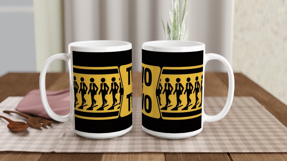 Two By Two Stick Figure Business Walking Mug — view 2