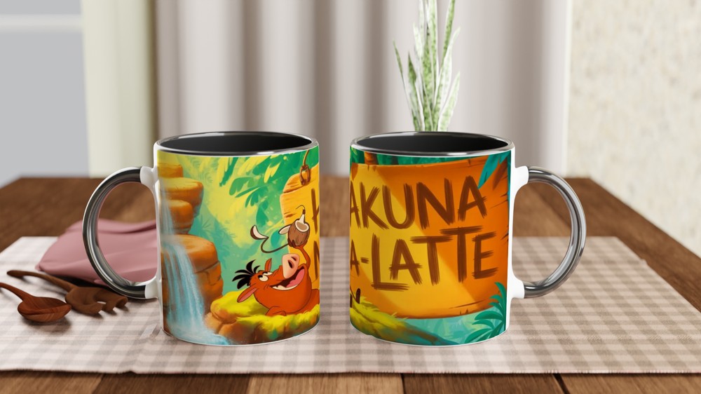 Hakuna Ma-Latte Jungle Warthog Coffee Pun Mug — view 9