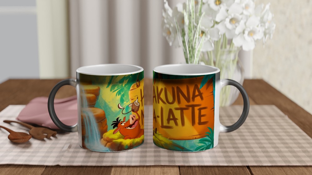 Hakuna Ma-Latte Jungle Warthog Coffee Pun Mug — view 3