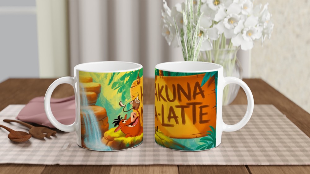 Hakuna Ma-Latte Jungle Warthog Coffee Pun Mug