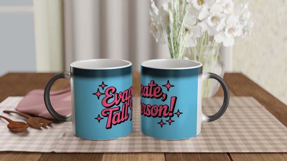 Evaporate Tall Person Funny Short People Mug — view 3