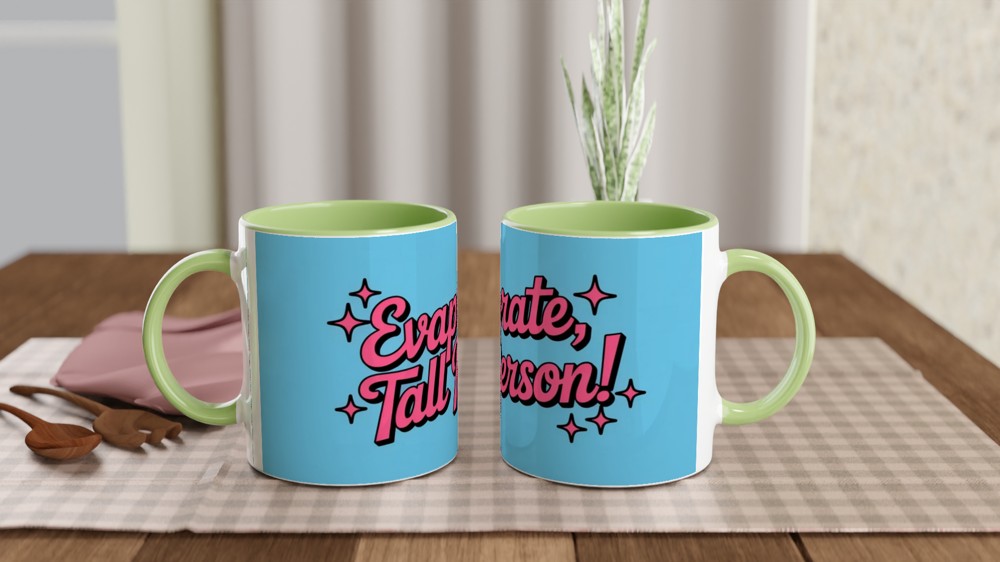 Evaporate Tall Person Funny Short People Mug — view 5