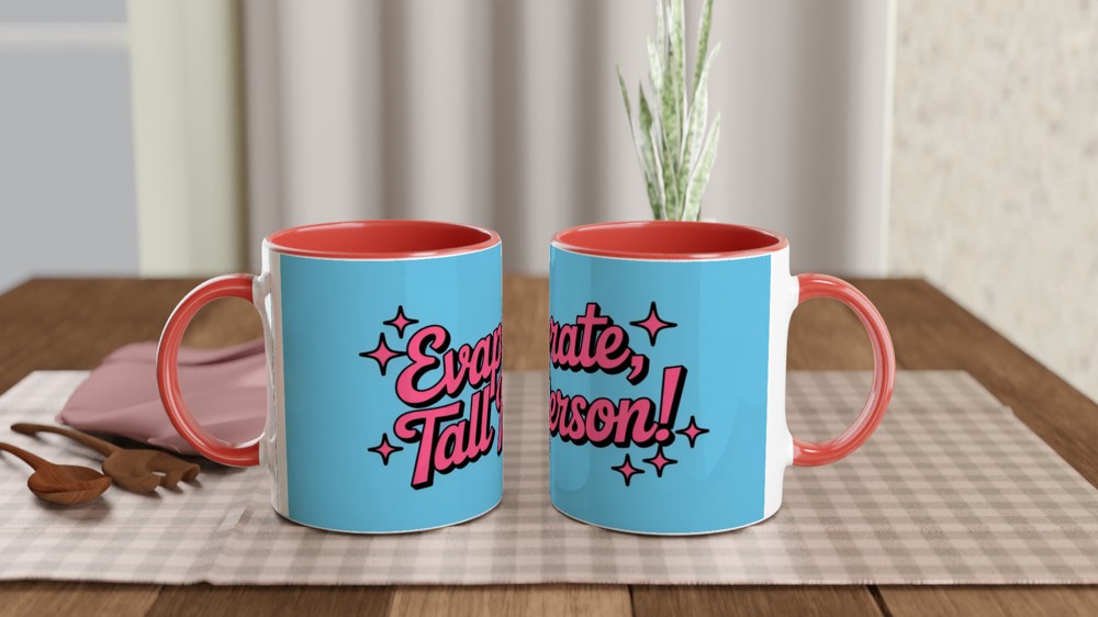 Evaporate Tall Person Funny Short People Mug — view 7