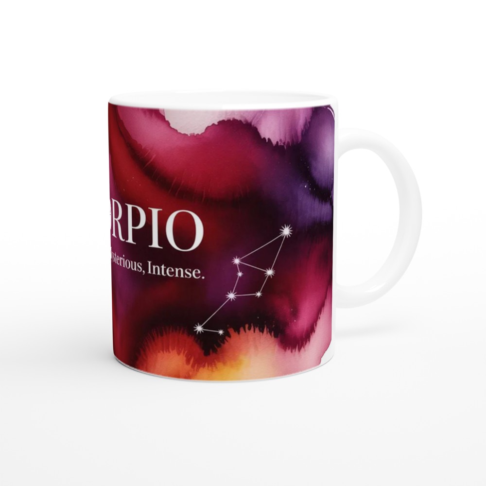 Scorpio Mug | Zodiac Constellation Gift | Astrology Birthday Present | Watercolor Star Sign Mug — view 12