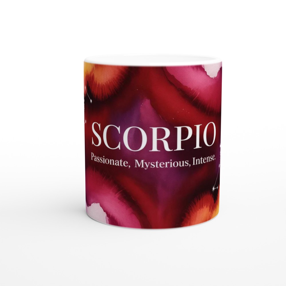 Scorpio Mug | Zodiac Constellation Gift | Astrology Birthday Present | Watercolor Star Sign Mug — view 11