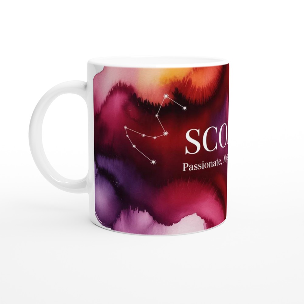 Scorpio Mug | Zodiac Constellation Gift | Astrology Birthday Present | Watercolor Star Sign Mug — view 10