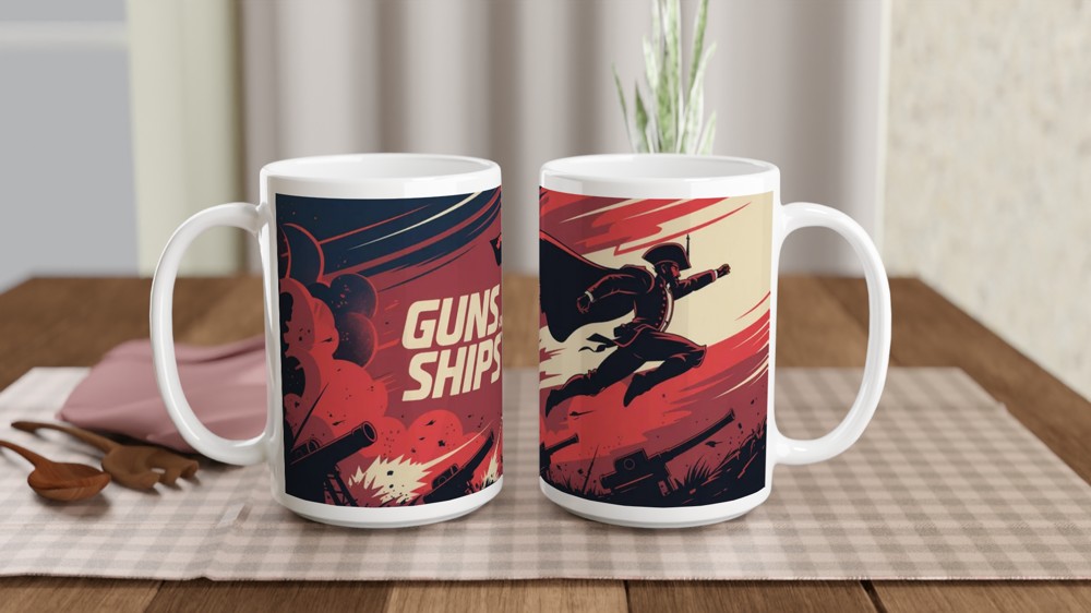 Hamilton Mug | Guns and Ships Lafayette Quote | Musical Theatre Gift | Birthday Present for Best Friend — view 2