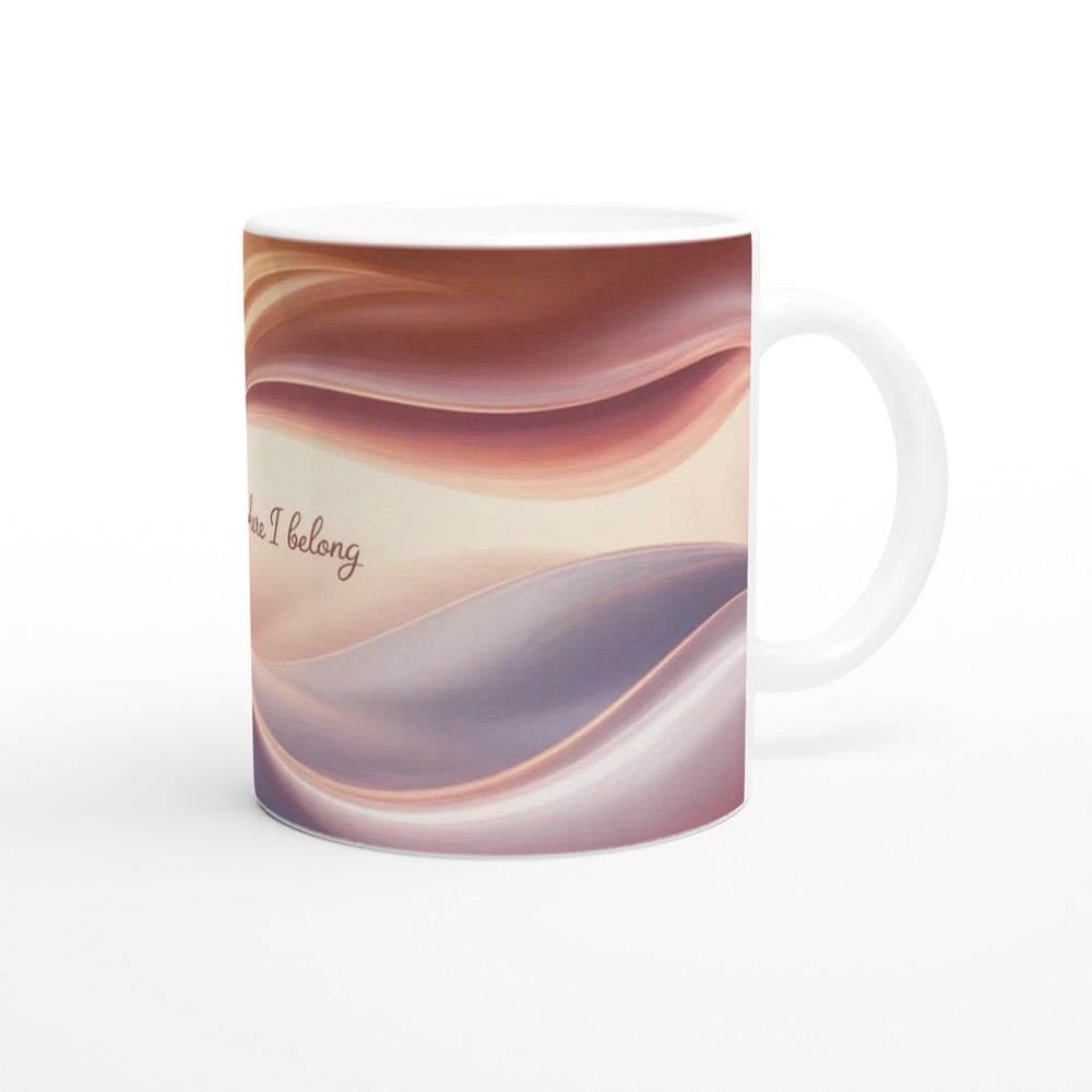 Romantic Gift Mug | 'Right Where I Belong' Quote | Anniversary Present for Husband or Wife | Cute Couple Keepsake — view 12