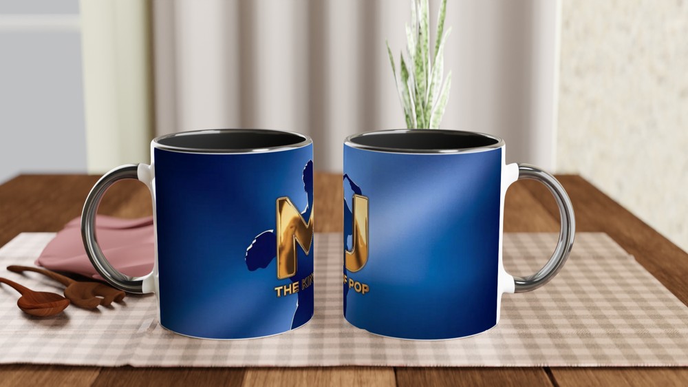 MJ Musical Mug | King of Pop Gold Emblem | West End Theatre Gift | Michael Jackson Fan Present — view 9
