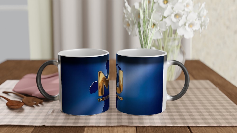 MJ Musical Mug | King of Pop Gold Emblem | West End Theatre Gift | Michael Jackson Fan Present — view 3