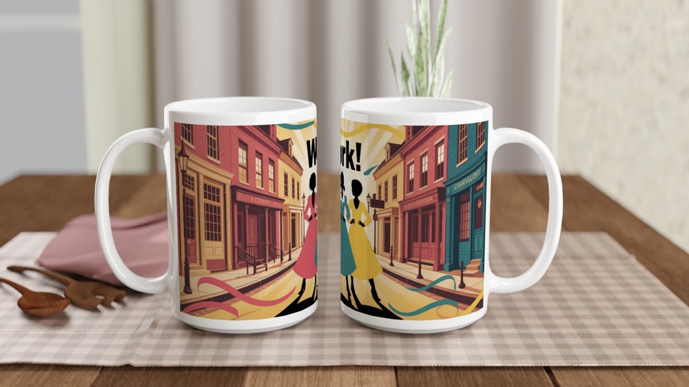 Hamilton Mug | Schuyler Sisters Silhouette | Musical Theatre Gift | West End Theatre Lover Present — view 2