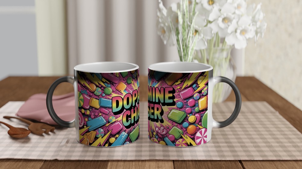 Dopamine Chaser Mug | Neurodiversity Gift | Funny Positivity Coffee Cup | Birthday Present for Best Friend — view 3