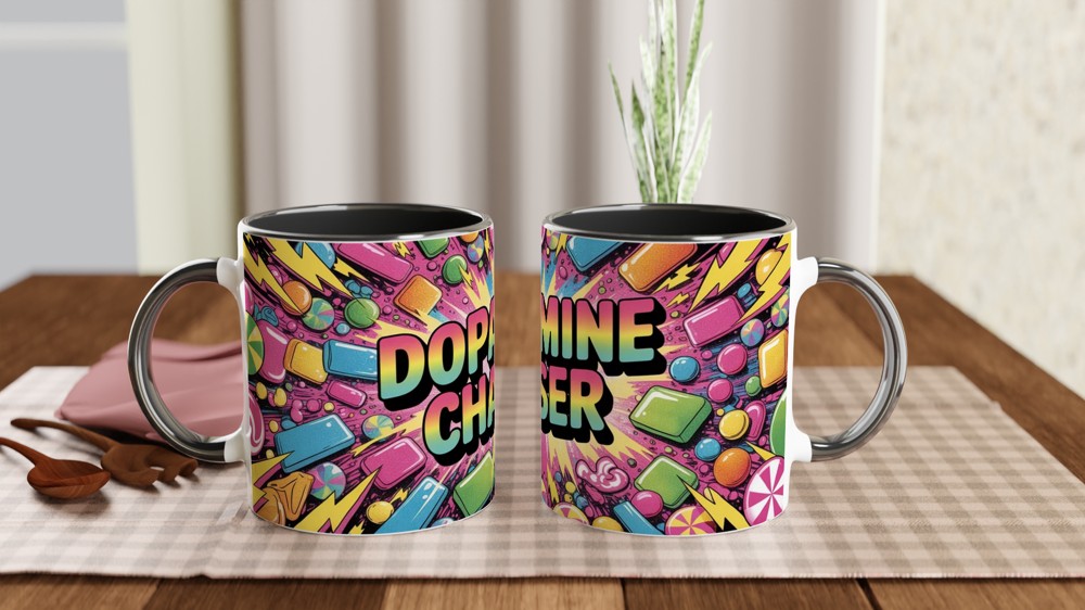 Dopamine Chaser Mug | Neurodiversity Gift | Funny Positivity Coffee Cup | Birthday Present for Best Friend — view 9