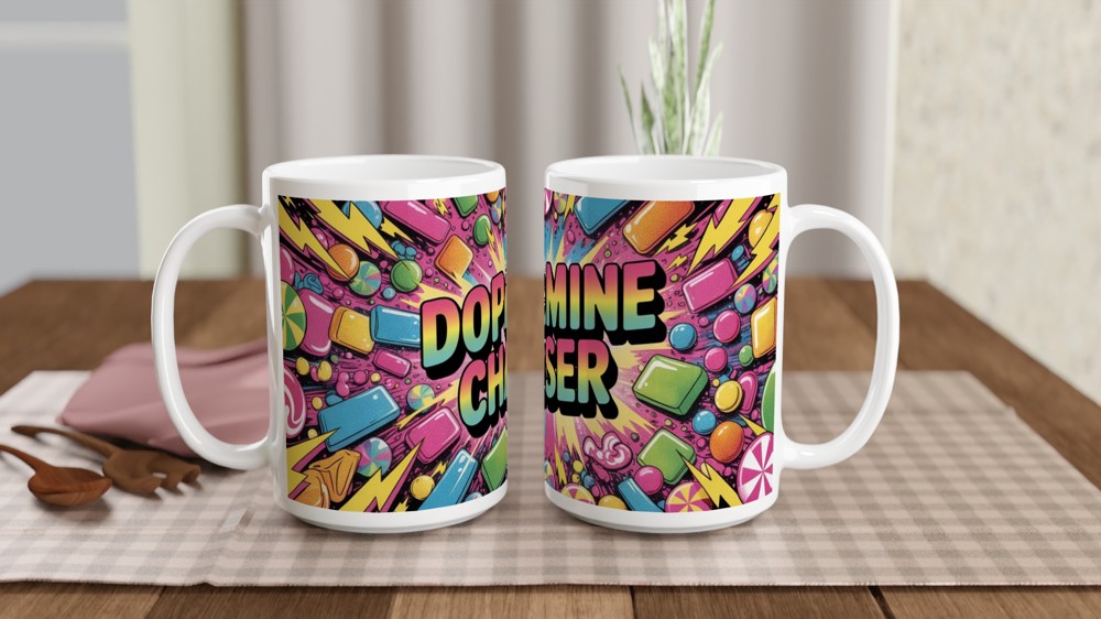 Dopamine Chaser Mug | Neurodiversity Gift | Funny Positivity Coffee Cup | Birthday Present for Best Friend — view 2