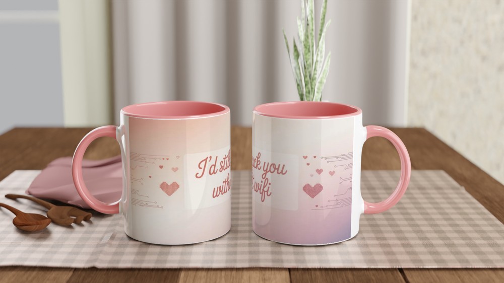 Funny Valentine Mug | I'd Still Fuck You Without WiFi | Rude Anniversary Gift for Husband Wife | Cheeky Couple Coffee Cup — view 6