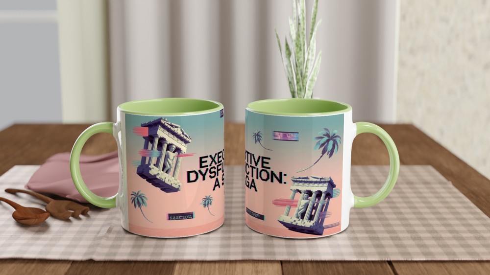 Executive Dysfunction Mug | Funny Mental Health Gift | Vaporwave Aesthetic Mug | Birthday Present for Best Friend or Colleague — view 5