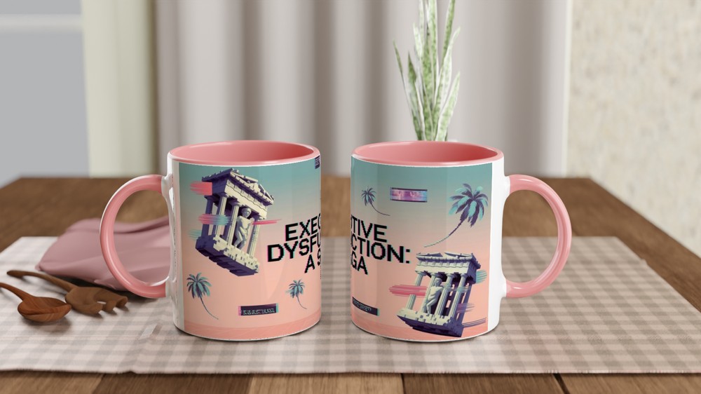 Executive Dysfunction Mug | Funny Mental Health Gift | Vaporwave Aesthetic Mug | Birthday Present for Best Friend or Colleague — view 6