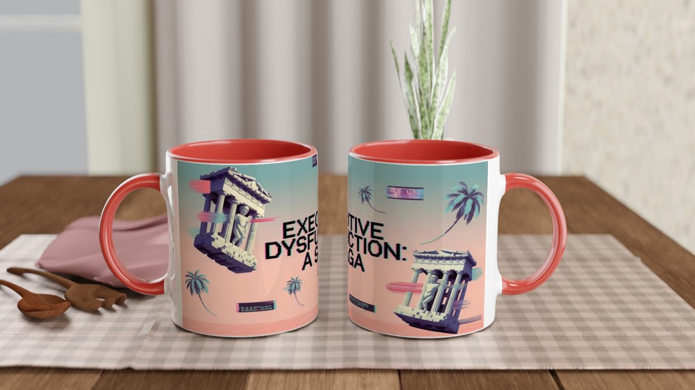 Executive Dysfunction Mug | Funny Mental Health Gift | Vaporwave Aesthetic Mug | Birthday Present for Best Friend or Colleague — view 7
