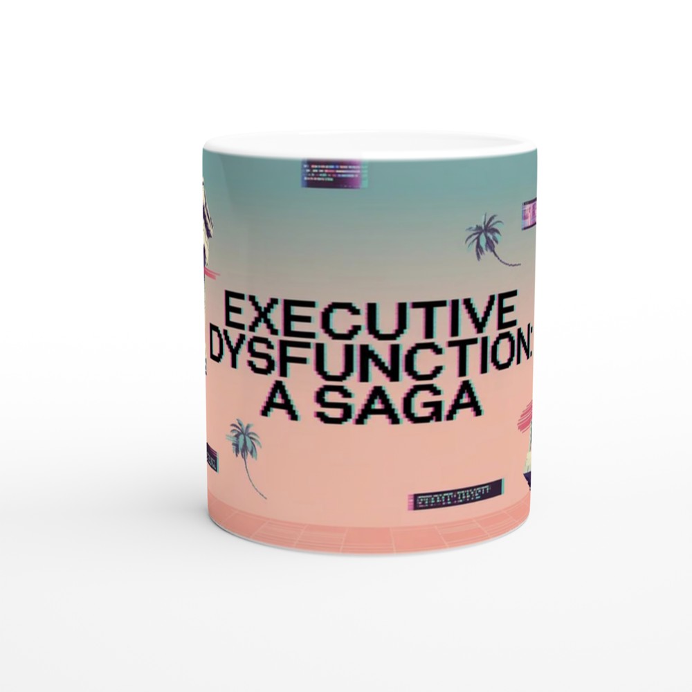 Executive Dysfunction Mug | Funny Mental Health Gift | Vaporwave Aesthetic Mug | Birthday Present for Best Friend or Colleague — view 11
