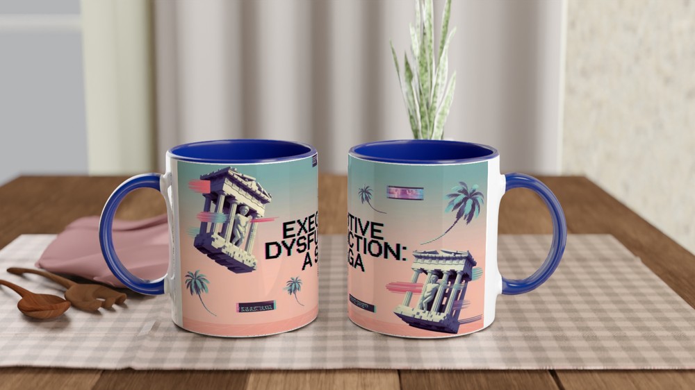 Executive Dysfunction Mug | Funny Mental Health Gift | Vaporwave Aesthetic Mug | Birthday Present for Best Friend or Colleague — view 4
