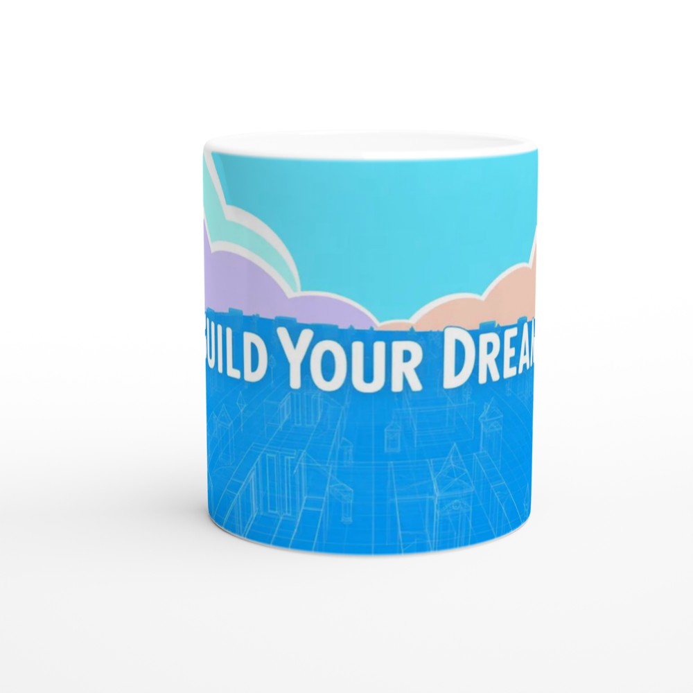 Build Your Dreams Motivational Blueprint City Mug — view 11
