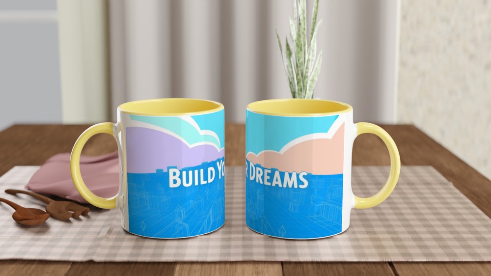 Build Your Dreams Motivational Blueprint City Mug — view 8