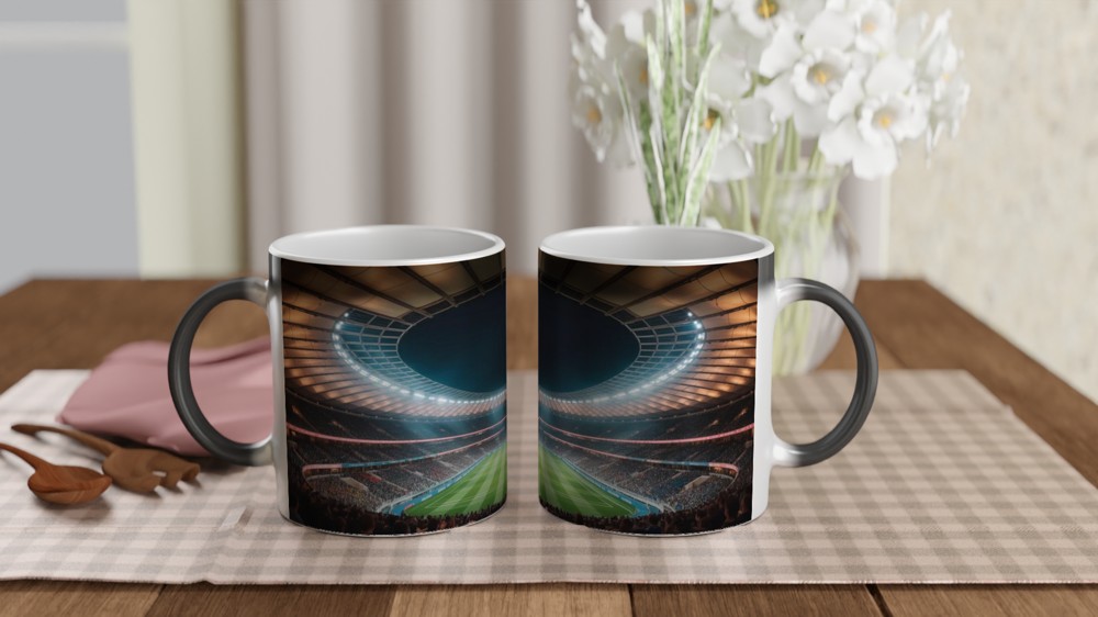 Football Stadium Mug | World Cup 2026 Inspired Gift | Soccer Fan Present for Dad | Panoramic Sports Art Mug — view 3