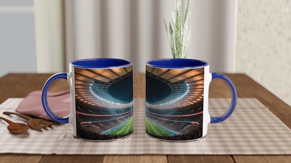 Football Stadium Mug | World Cup 2026 Inspired Gift | Soccer Fan Present for Dad | Panoramic Sports Art Mug — view 4