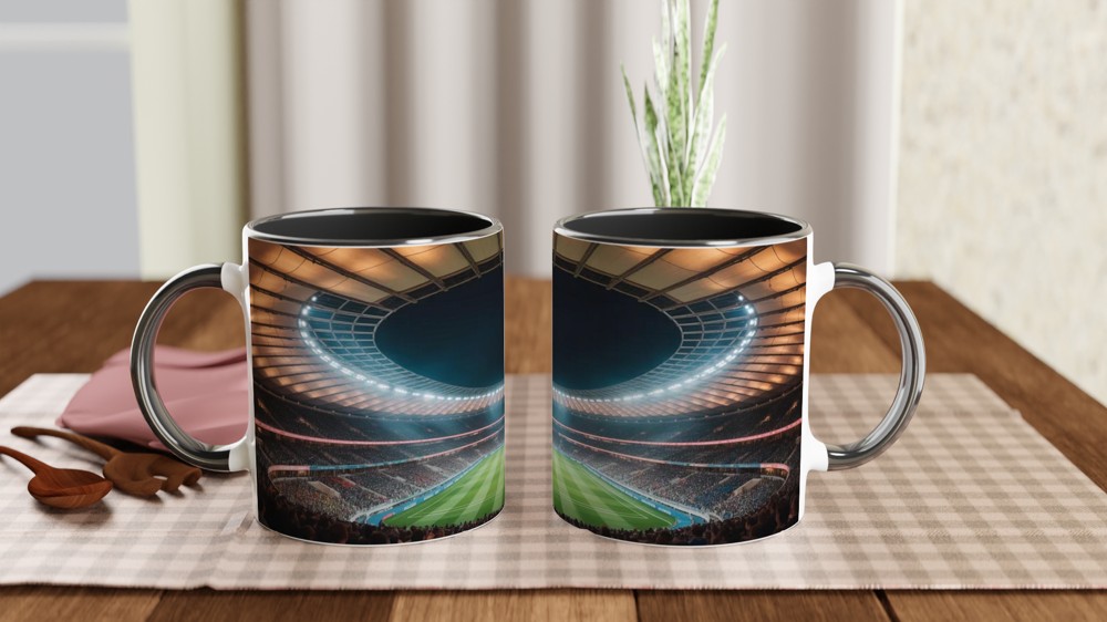 Football Stadium Mug | World Cup 2026 Inspired Gift | Soccer Fan Present for Dad | Panoramic Sports Art Mug — view 9