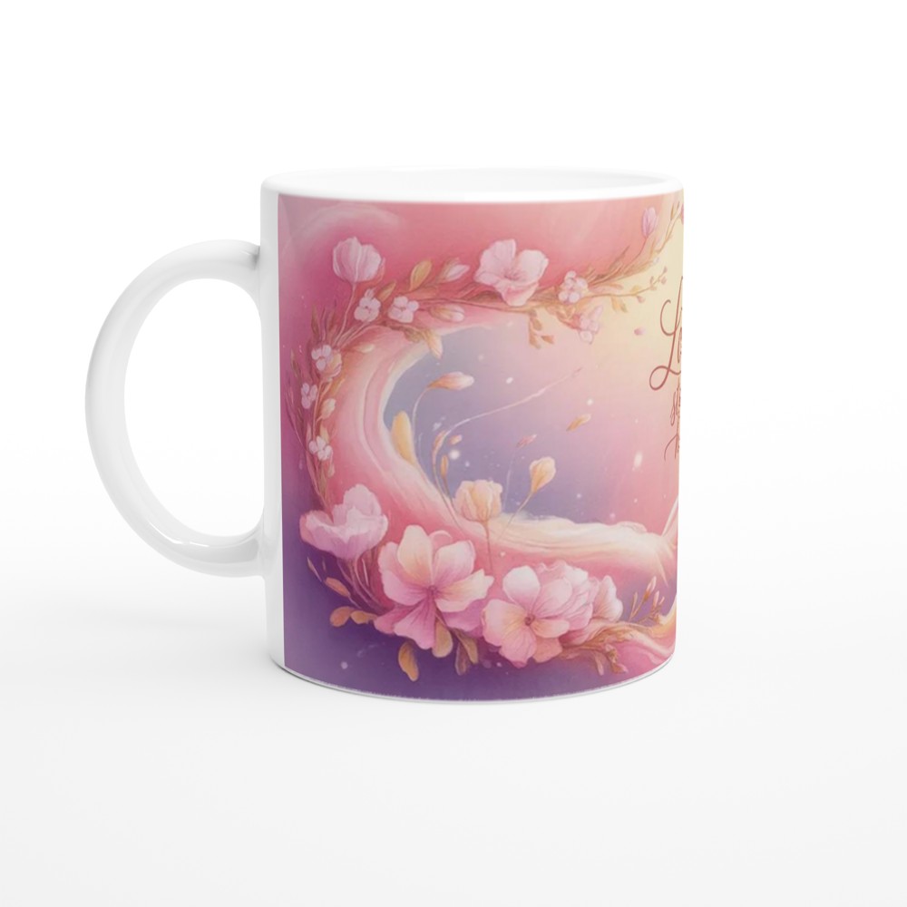 Love Starts Here Mug | Romantic Anniversary Gift | Valentine's Day Present for Couples | Wrap Around Art Coffee Cup — view 10